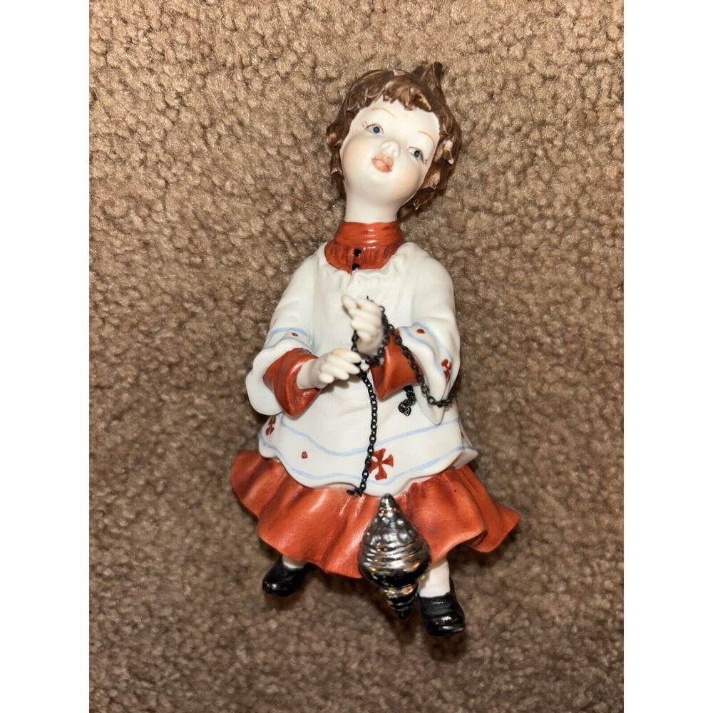 Ester Bassano Figurine Altar Child Incense Porcelain Capodimonte Made in Italy